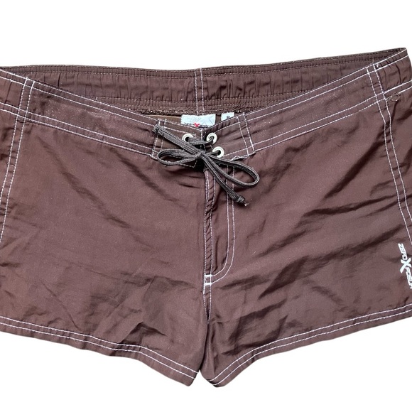 ZeroXposur Other - VTG Y2k Zero Xposur Women Size 8 (34 Waist) Lined Swim Board Shorts Brown Pocket